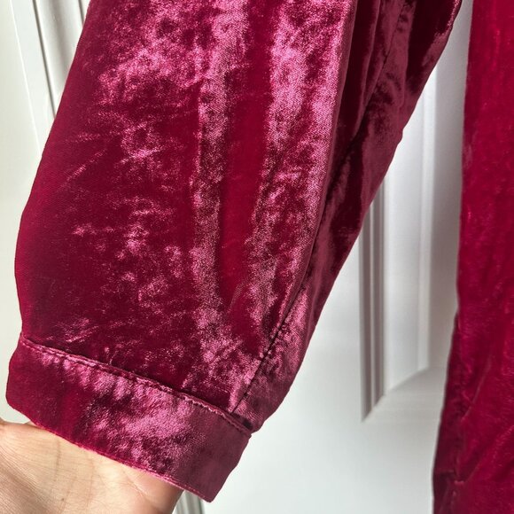 Anthropologie Melody Velvet Long Sleeve Tunic Mini Dress Pink Red 1X / XL - Picture 6 of 12